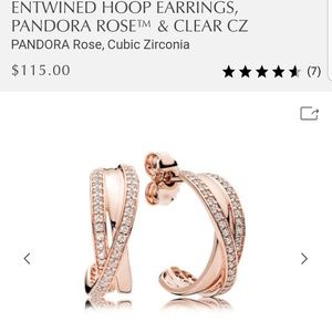 Pandora Entwined Rose Gold w/clear CZ's